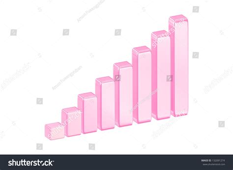 Pink Growth Chart On White Background Stock Illustration 132091274