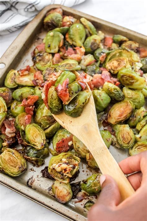 Balsamic Oven Roasted Brussels Sprouts With Bacon The Seasoned Skillet