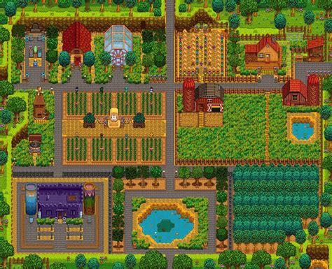 Stardew Valley Standard Map Layout From Mods Used In Final Stages