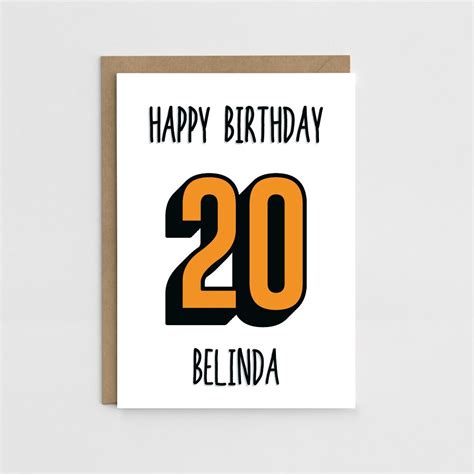 20th Birthday Card Personalised For Him Her Girl Boy Son Etsy