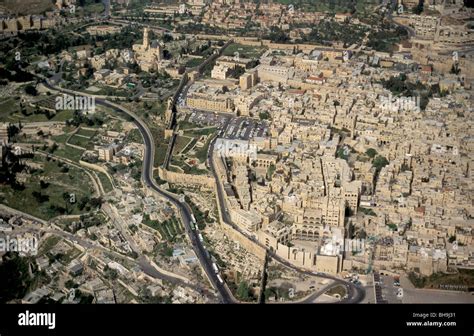 Israel Jerusalem An Aerial View Of Jerusalem Old City And Mount Zion