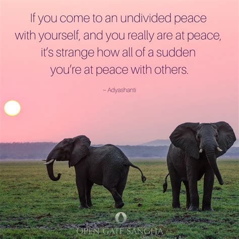 If You Come To An Undivided Peace With Yourself And You Really Are At
