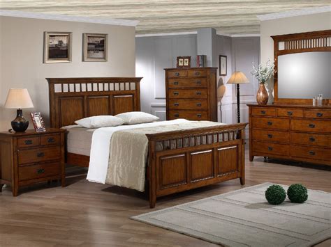 Mission Style Bedroom Sets Mission Style Medium Oak Finish Bedroom Woptional Items View Our