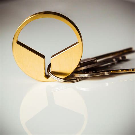 Modern Minimalist Keychain Cnc Machined Bronze By Futurerelic