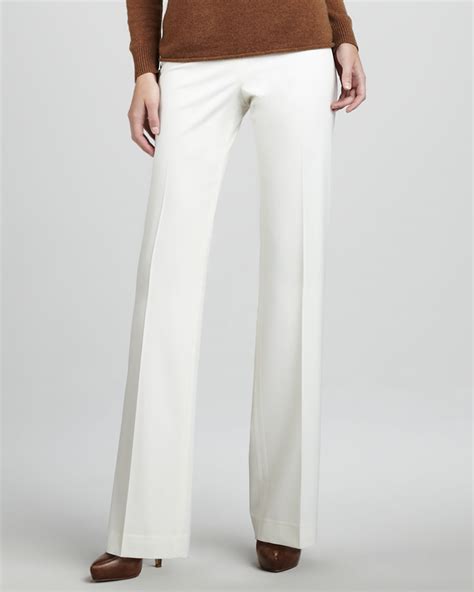 Lafayette 148 New York Womens Menswearstyle Pants Winter White In White