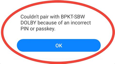 Couldnt Pair With Bluetooth Because Of Incorrect Pin Or Passkey Youtube