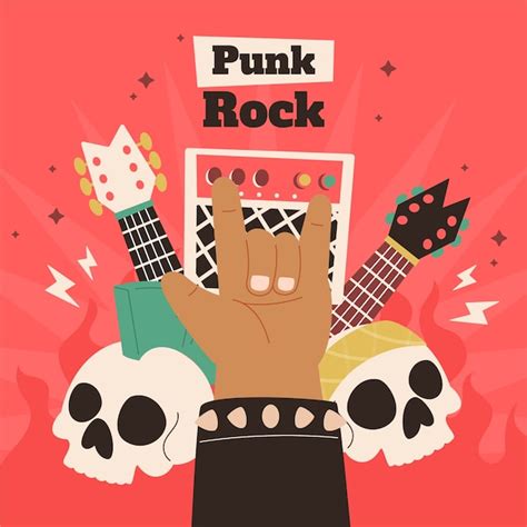 Free Vector Music Hand Drawn Flat Punk Rock Illustration