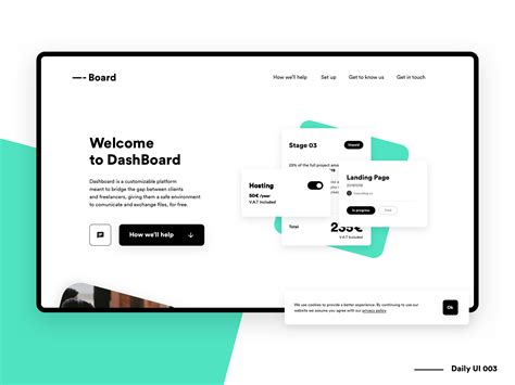 Dashboard - Landing Page - DailyUi 003 | Landing page, Client profile ...