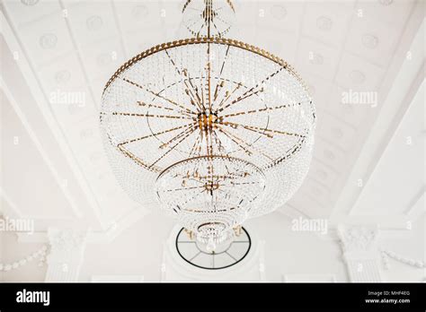 Luxury Interior Hall With Chandelier Stock Photo Alamy