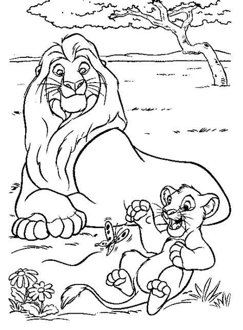 This beautiful, almost real animated film. Lion King Coloring Page - lion king simba mufasa | All ...