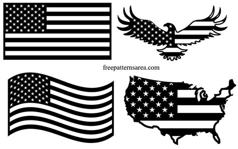 American Flag Clip Art Black And White 20 Free Cliparts Download