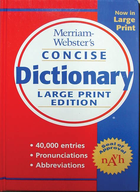 Merriam Websters Large Print Dictionary Independent Living Aids