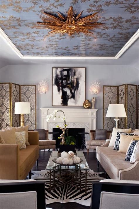 Amazing Ceiling As Dramatic Room Focal Point Eclectic Living Room