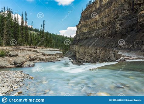 Bighorn Canyon With Crescent Falls Alberta Canada Stock Photo Image