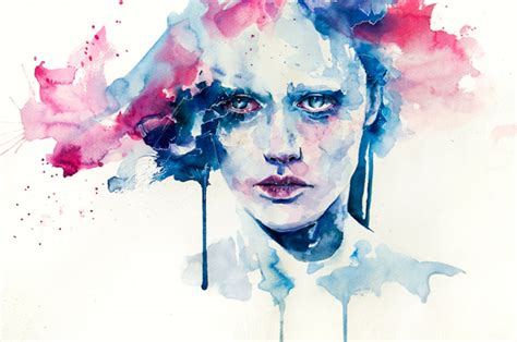Colourful Acrylic And Watercolour Portraits By Agnes Cecile Bleaq