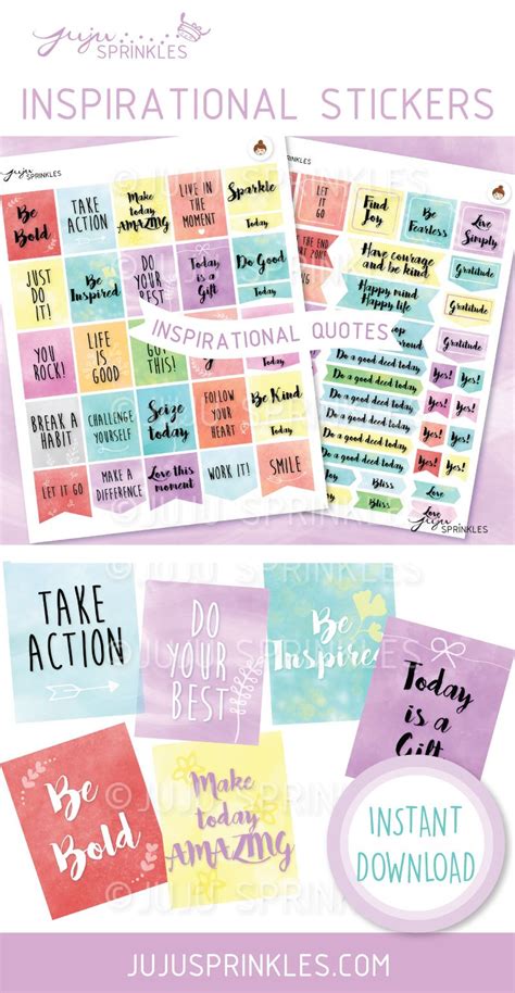 Be Inspired Everyday Inspirational Stickers For Your Planner Https