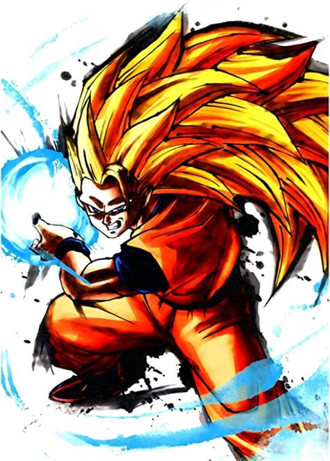 Fabulous Poster Affiche Sangoku Super Saiyan Mode 3 Goku Kameha Dragon