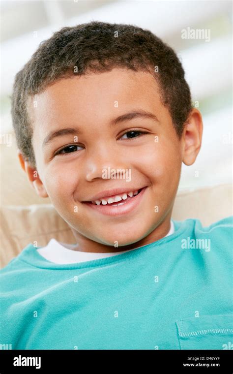 Head And Shoulders Portrait Of Young Boy Stock Photo Alamy