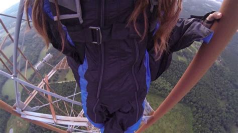 WingSuit Base Jump From A 1150ft Guided Tower YouTube