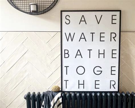 Save Water Bathe Together Quote Print Bathroom Art Slogan Etsy