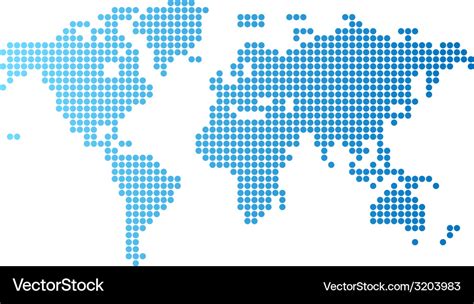 World Map Of Blue Round Dots Royalty Free Vector Image