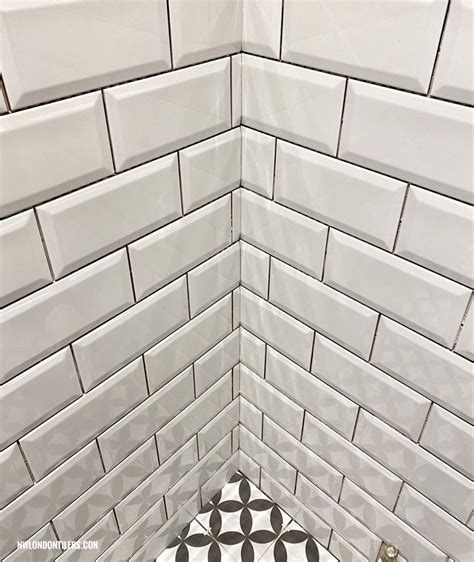 White Metro Tiles Corner Finish Detail Tile Floor Wall And Floor