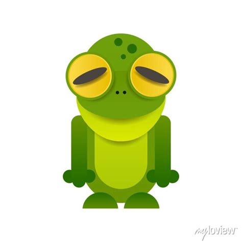 Cute Frog Cartoon Isolated On White Background Posters For The Wall