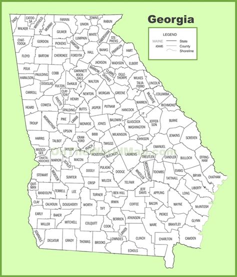 Us highways and state routes include: Georgia county map