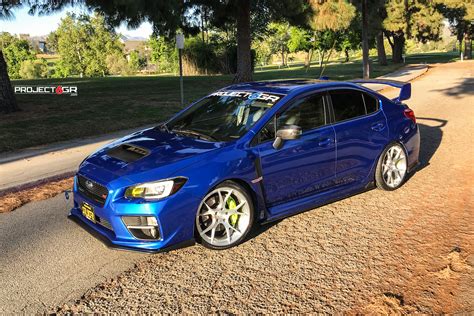 Subaru Wrx Sti Equipped With Brushed Silver Full Forged Project Gr Wheels Project Gr