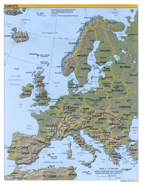 Topographic Map Of Europe