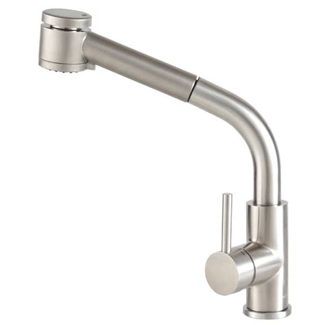All stainless steel bathroom faucets can be shipped to you at home. Brushed Nickel Kitchen Faucet Pull Out Spray Single Handle ...