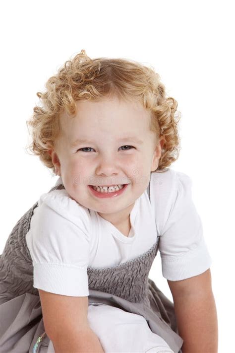 Young Female Child Toddler Cheeky Grin Her Face Stock Photos Free