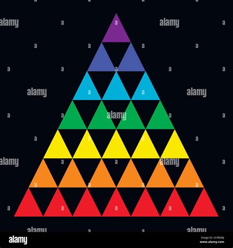 Rainbow Triangle Consisting Of Many Small Triangles Composed Of Stock