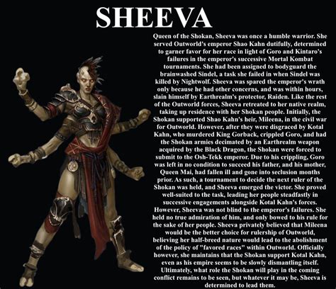 Mortal Kombat Requiem Sheeva Bio By Cdrdeviantart On Deviantart