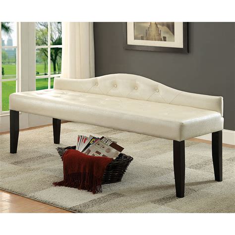 Furniture Of America Olivia Upholstered Bedroom Bench Large Pearl