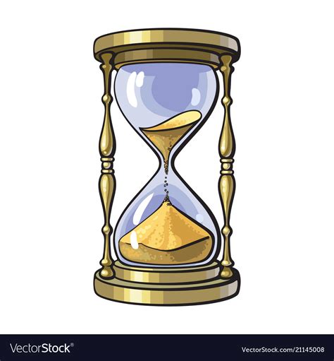 Old Gold Hourglass Royalty Free Vector Image Vectorstock