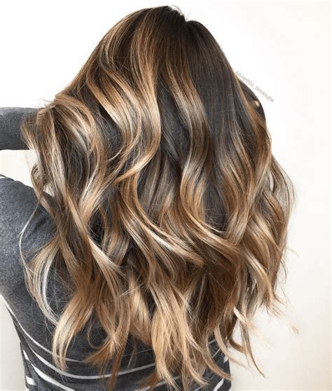 High Contrast Warm Balayage Behindthechair Com Hair Styles Darkest Brown Hair With