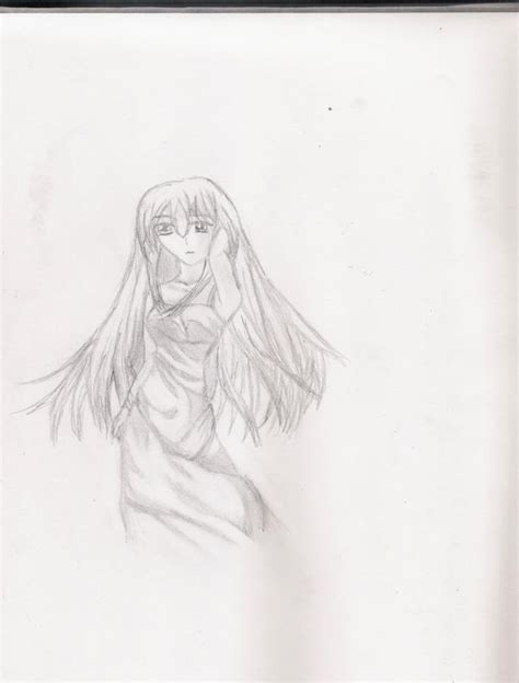 Anime Girl In Dress Uncolored By Chichid4 On Deviantart