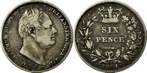 Great Britain 6 Pence 1831 Coin William Iv Silver Km712 Vf30 35