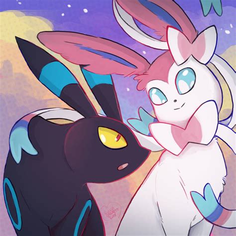 Commission Umbreon And Sylveon By Lava Salmon On Deviantart