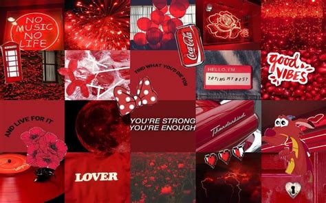Red Aesthetic Collage Wallpapers Wallpaper Cave