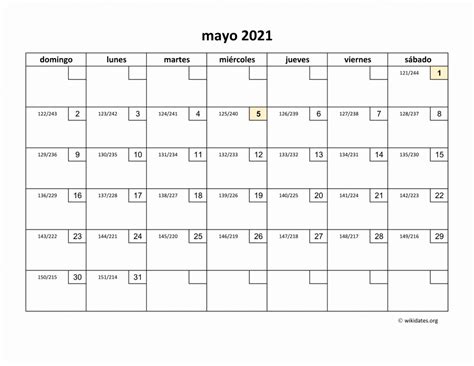 Calendario Mayo 2021 De México