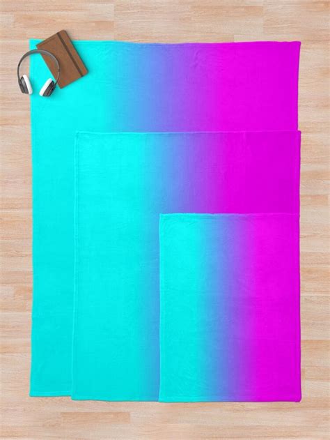 Hot Pink And Neon Aqua Blue Ombre Shade Color Fade Throw Blanket By