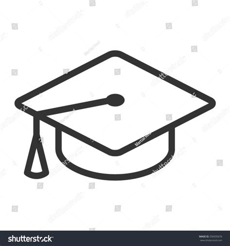 Graduation Hat Cap Line Art Vector Stock Vector Royalty Free