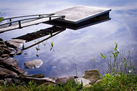 Peaceful Lake Scene With A Dock Stock Image Image Of Wood Beautiful