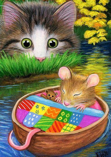 Pin By Ellen Bounds On I Like Drawing And Painting Mice Cat Art Cute