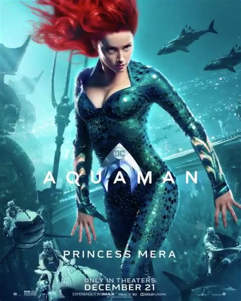 Amber Heard As Mera Aquaman Character Posters Popsugar