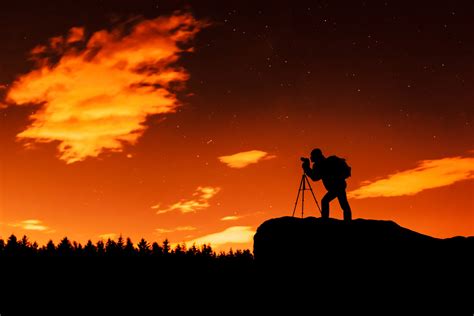 Photographer Silhouette At Night Free Stock Photo Public