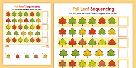 Fall Leaf Sequencing Activity Teacher Made Twinkl