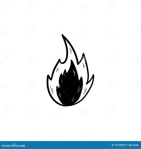 Fire Doodle Icon Vector Han Draw Stock Image 141339583